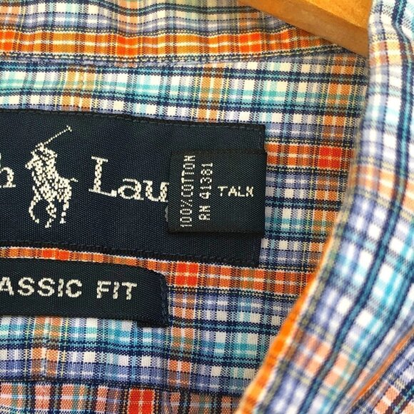 Ralph Lauren Short Sleeve Classic Fit Button Down Plaid Shirt Size XL Cotton EUC - Picture 5 of 7